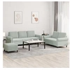 Image de Ensemble de canapés 3 pcs avec coussins Gris clair Velours