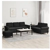 Image de Ensemble de canapés 3 pcs avec coussins Noir Velours3202265