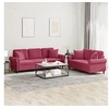 Image de Ensemble de canapés 2 pcs avec coussins rouge bordeaux velours3202274