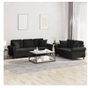 Image de Ensemble de canapés 2 pcs avec coussins noir velours
