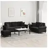 Image de Ensemble de canapés 3 pcs avec coussins noir velours3202285