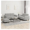 Image de 3-delige Loungeset met kussens microvezelstof lichtgrijs3202321