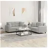 Image de Ensemble de canapés 2 pcs coussins Gris clair Tissu microfibre
