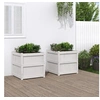 Image de Jardinières 2 pcs blanc bois de pin massif 837427