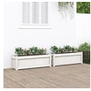 Image de Jardinières 2 pcs, Lits Surélevé, Bacs à Fleurs, Pots de Plantes, Boîtes à Fleurs Jardin Patio Terrasse, Blanc Bois 837452