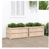 Image de Jardinières - - Bois de pin massif - Rectangulaire - Beige et Noir - Grande capacité
