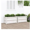Image de Jardinières 2 pcs blanc bois de pin massif 837462
