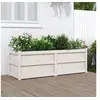 Image de Jardinière, Lit Surélevé, Bac à Fleurs, Pot de Plantes, Boîte à Fleurs Jardin Patio Terrasse Balcon, Blanc Bois 837485