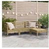 Image de Canapé de jardin 3 places avec repose pieds bois pin imprégné