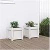 Image de Jardinières 2 pcs blanc bois de pin massif 837397