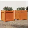 Image de Jardinières 2 pcs cire marron bois de pin massif