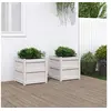 Image de Jardinières 2 pcs blanc bois de pin massif 837417