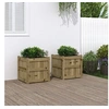 Image de Jardinières 2 pcs, Lits Surélevé, Bacs à Fleurs, Pots de Plantes, Boîtes à Fleurs Jardin Patio Terrasse, Bois de Pin 837423