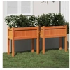 Image de Jardinières 2 pcs avec pieds cire marron bois de pin massif 837559