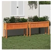 Image de Jardinières 2 pcs avec pieds cire marron bois de pin massif 837569