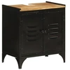 Image de Armoire de Lavabo de Salle de Bain, Meuble d'Evier avec 2 Portes, Armoire de Rangement Toilette, Moderne, Fer et Bois 358564