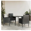 Image de Ensemble à Manger de Jardin 5 pcs, Chaises et Table à Dîner, Meubles de Terrasse Patio Extérieur, Moderne, Noir Résine Tressée et Acier