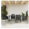 Image de Ensemble à Manger de Jardin 5 pcs, Chaises et Table à Dîner, Meubles de Terrasse Patio Extérieur, Moderne, Noir 3203340