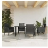 Image de Ensemble à manger de jardin 5 pcs noir résine tressée et acier 3203348
