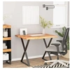 Image de Dessus de bureau carré bois massif d acacia bordure assortie