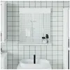 Image de Miroir de salle de bain avec étagère BERG blanc bois massif