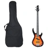 Image de Guitare basse électrique de débutants sac brun et noir 4 4 46