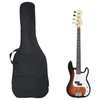 Image de Guitare basse électrique de débutants sac brun et blanc 4 4 46