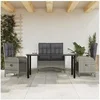 Image de Mobilier à dîner de jardin 4pcs et coussins Gris Résine tressée 3203507