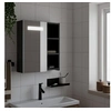 Image de Armoire de salle de bain à miroir avec LED noir 45x13x52 cm, armoire de toilette avec miroir, armoire murale avec 357967