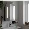 Image de Armoire de bain à miroir avec LED arquée noir 42x13x70 cm, armoire de toilette avec miroir, armoire murale avec 357975
