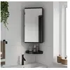 Image de Armoire de bain à miroir d'angle noir 30x24x60 cm, armoire de salle de bain, armoire de toilette avec miroir, meuble 357979