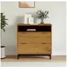 Image de Commode FLAM 80x40x80 cm bois de pin massif, commode, classeur, armoire de rangement, armoire, commodes, armoire 357815
