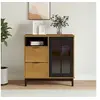 Image de Buffet avec porte vitrée FLAM 80x40x80 cm bois massif de pin
