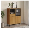 Image de Buffet avec porte vitrée FLAM 92x40x122,5 cm bois massif de pin