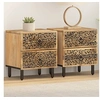Image de Tables de Chevet 2 pcs, Armoires de Nuit avec Tiroirs, Tables de Téléphone, Meubles de Rangement Chambre, Rétro, Bois 358211