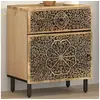 Image de Table de Chevet, Armoire de Nuit avec Tiroir et Porte, Table de Télévision, Meuble de Rangement Chambre, Rétro, Bois 358220