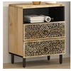 Image de Table de Chevet, Armoire de Nuit avec Tiroirs, Table de Télévision, Meuble de Rangement Chambre, Rétro, Bois de 358222