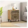 Image de Table de Chevet, Armoire de Nuit avec Tiroir et Portes, Table de Télévision, Meuble de Rangement Chambre, Rétro, Bois 358223