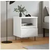 Image de Table de chevet Blanc 40x35x50 cm Bois d'ingénierie 830620