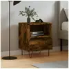 Image de Table de chevet chêne fumé 40x35x50 cm bois d'ingénierie 830630