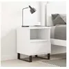 Image de Table de chevet Blanc 40x35x50 cm Bois d'ingénierie 830636