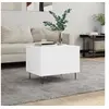 Image de Table Basse, Table d'Appoint avec Dessus Relevable, Bout de Canapé avec Pieds, Meuble de Rangement Salon, Moderne, Blanc Bois d'Ingénierie