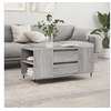 Image de Table Basse, Table d'Appoint avec 4 Compartiments et 2 Tiroirs, Bout de Canapé avec Pieds Salle de Séjour, Moderne, Sonoma Gris Bois d'Ingénierie