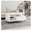 Image de Table basse Blanc 90x49x45 cm Bois d'ingénierie 831020