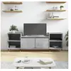 Image de Meuble TV, Armoire de Télévision avec 6 Compartiments, Meuble Télé avec Portes Salon Salle de Séjour, Moderne, Gris Béton Bois d'Ingénierie