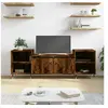 Image de Meuble TV, Armoire de Télévision avec 6 Compartiments, Meuble Télé avec Portes Salon Salle de Séjour, Moderne, Chêne Fumé Bois d'Ingénierie 831337