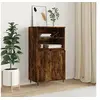 Image de Buffet haut Chêne fumé 60x36x110 cm Bois d'ingénierie 831481