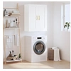 Image de Armoire Murale, Armoire Suspendue avec Compartiments, Meuble de Rangement Flottant Salon Chambre Intérieur, Blanc Bois d'Ingénierie
