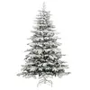 Image de Sapin de Noël artificiel à charnières avec neige floquée 210 cm