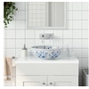 Image de Opzetwasbak rond Î¦41x14 cm keramiek wit en blauw155049